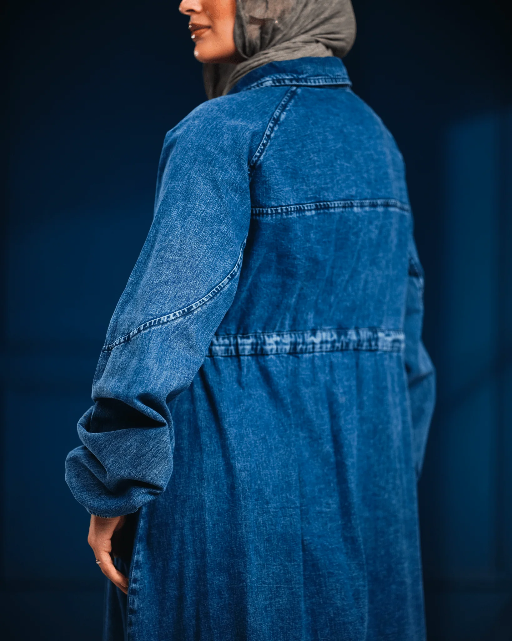Dark Blue Denim Dress - Image 5