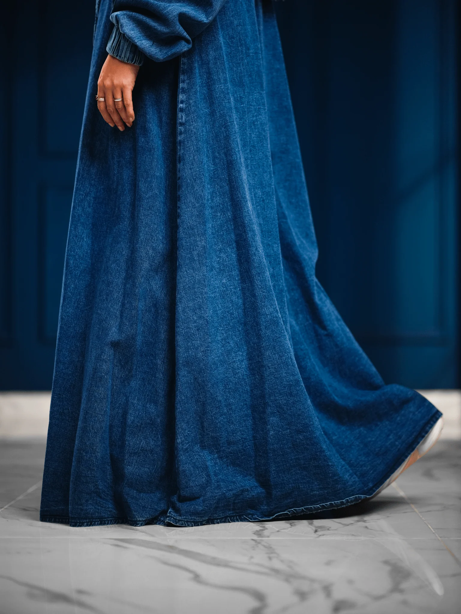 Dark Blue Denim Dress - Image 6